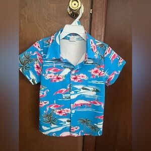 Tropical Blue Flamingo Kids Shirt